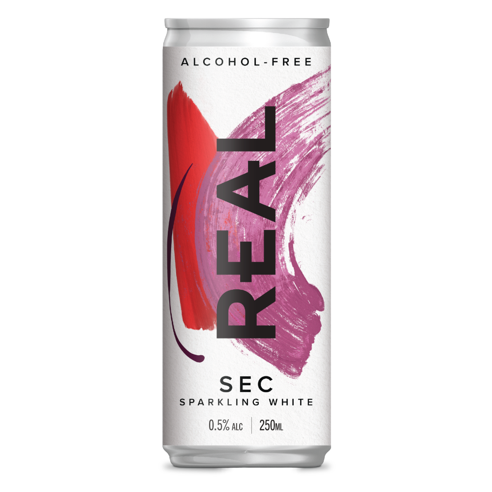 REAL Alcohol-Free REAL Sec Sparkling White, Formerly Royal Flush, 12 x 250 Ml Cans