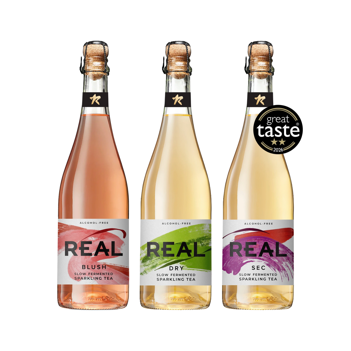 REAL Slow Fermented Sparkling Tea Starter Pack (3 x 750mL Bottles)