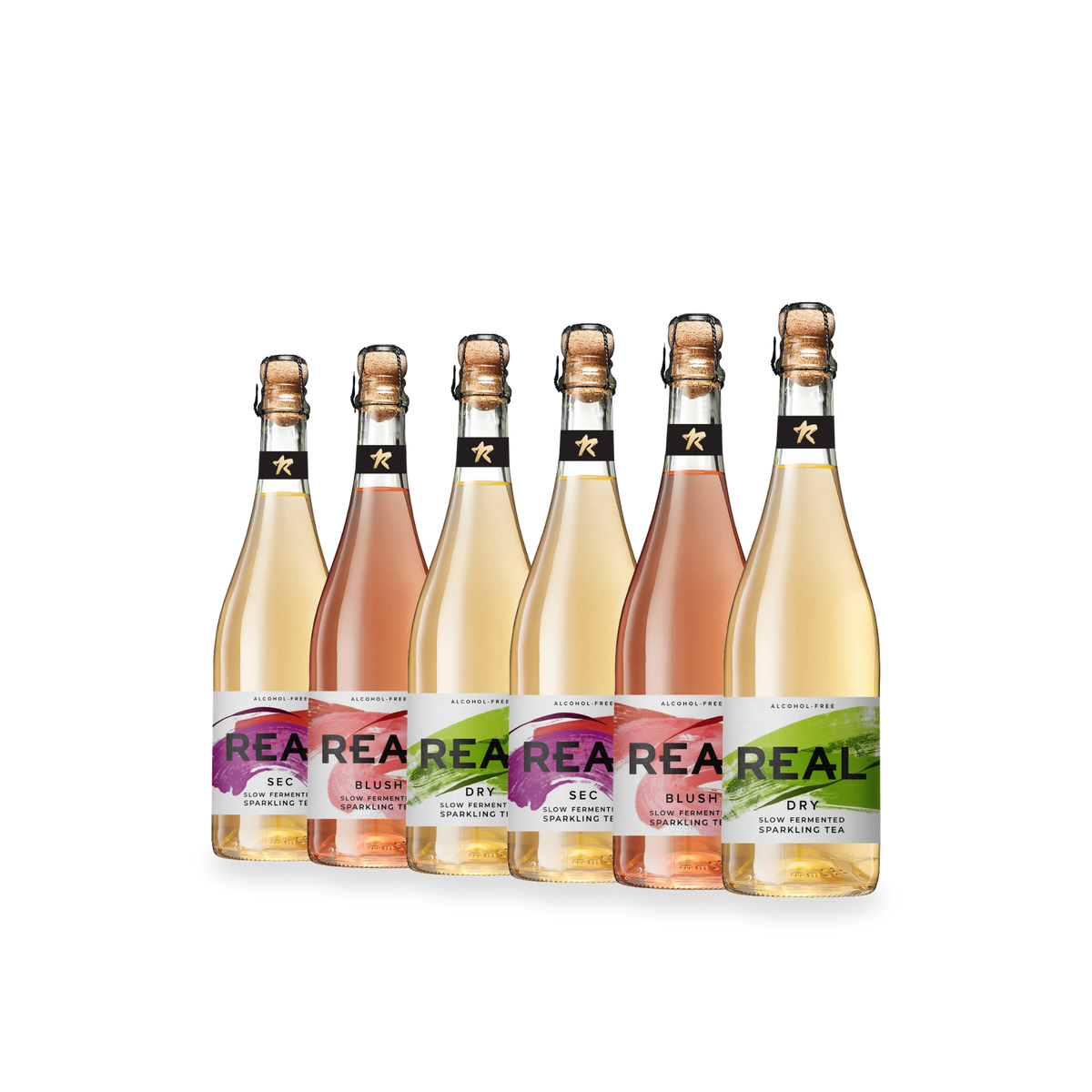 REAL Slow Fermented Sparkling Tea Mixed Case - (6 x 750ml Bottles)