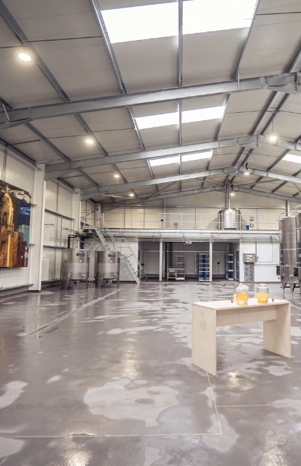 REAL Fermentery Production Hall With Stainless Steel Tanks And Brewing Equipment