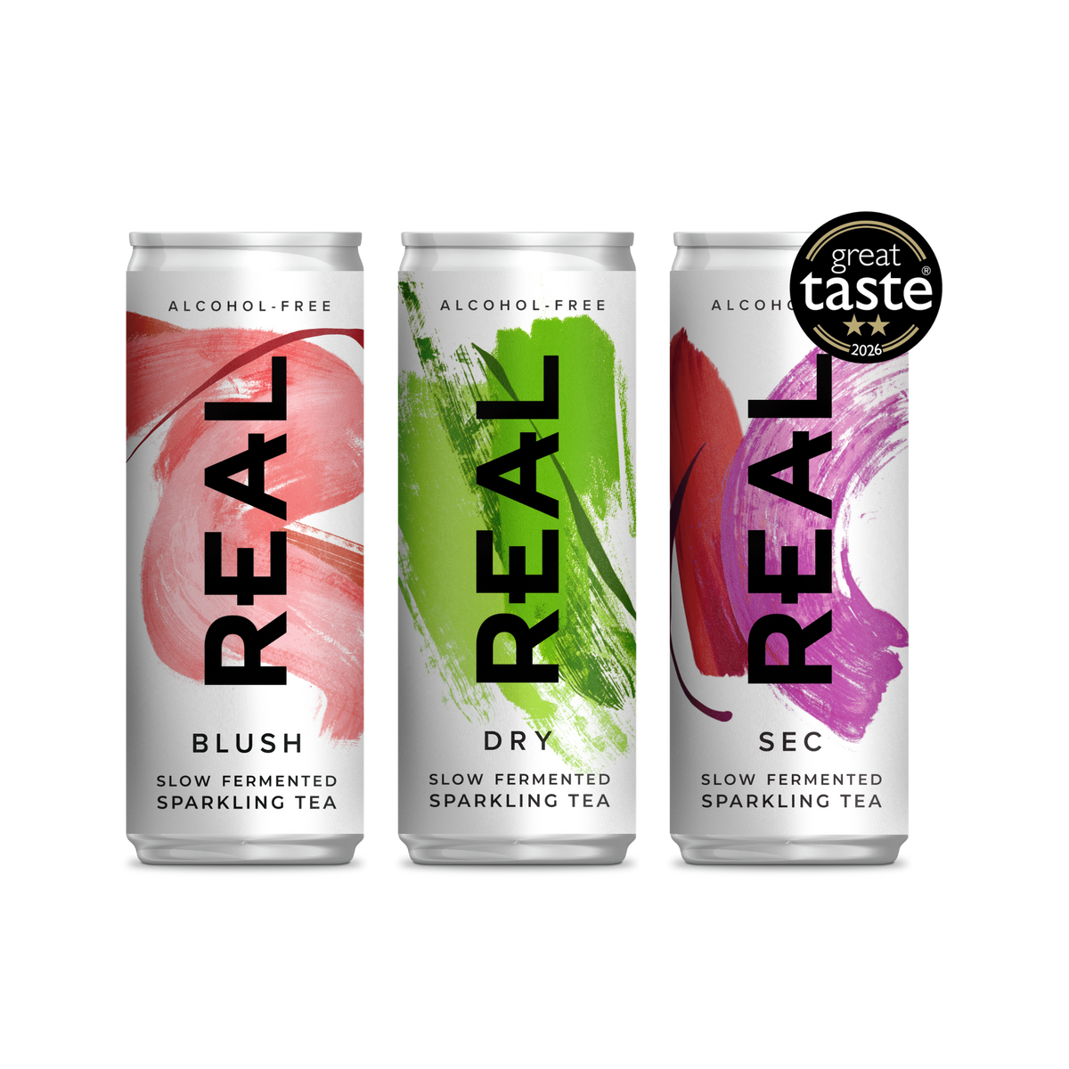 REAL Slow Fermented Sparkling Tea Mixed Pack (12 x 250mL Cans)