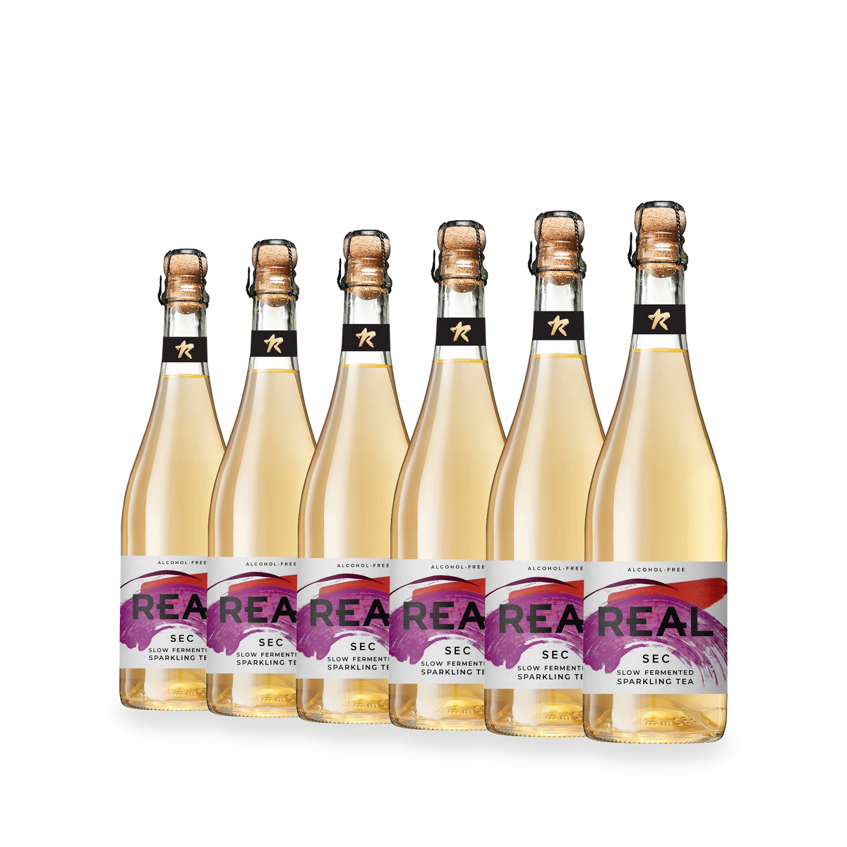 REAL Sec Slow Fermented Sparkling Tea (6 x 750mL Bottles)